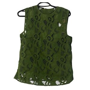 NEW!!Scotch & Soda Green Lace Blouse SzM